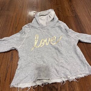 Generation Love Gray and Gold Love Hoodie size small